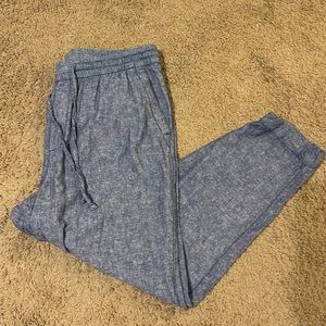 Old Navy Linen Tapered Pants - Denim print